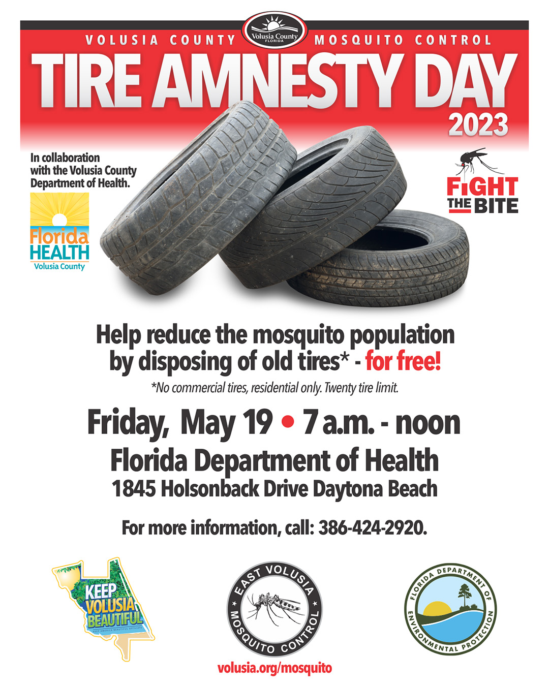 Tire Amnesty Day Florida Department of Health in Volusia