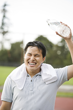 Pour water on Head