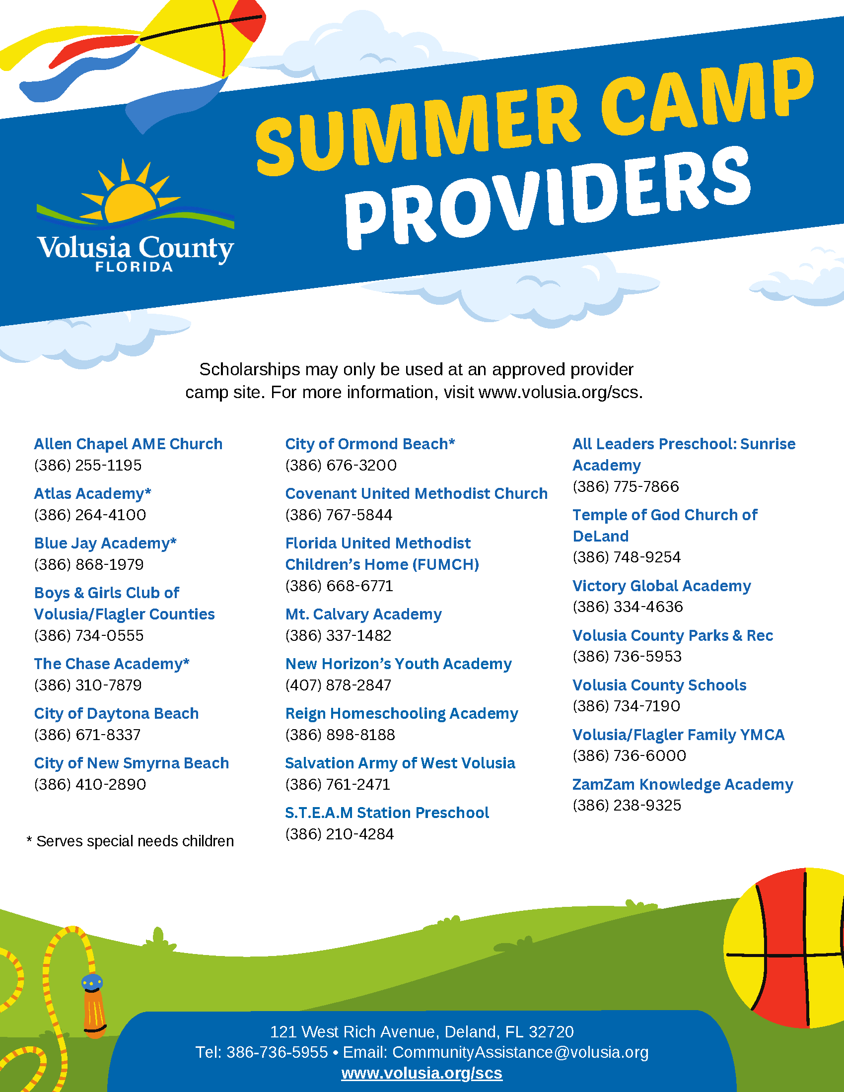 2024 Summer Camp Providers flyer