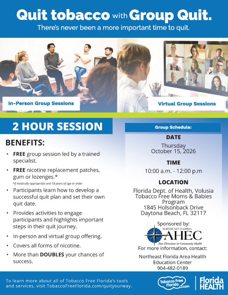 Flyer for group quit event